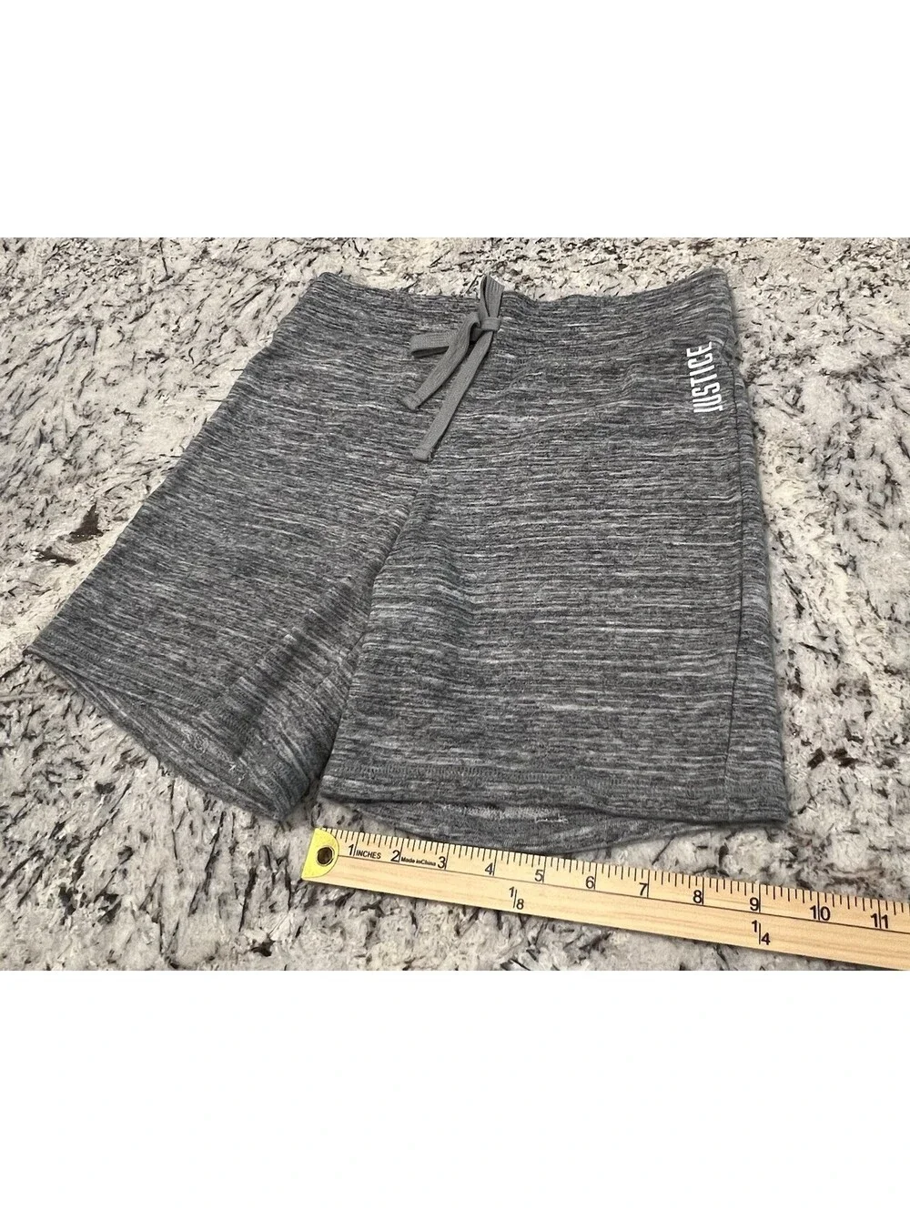 Justice Active Girls Gray Casual Shorts Size 14/16 Bermuda Drawstring